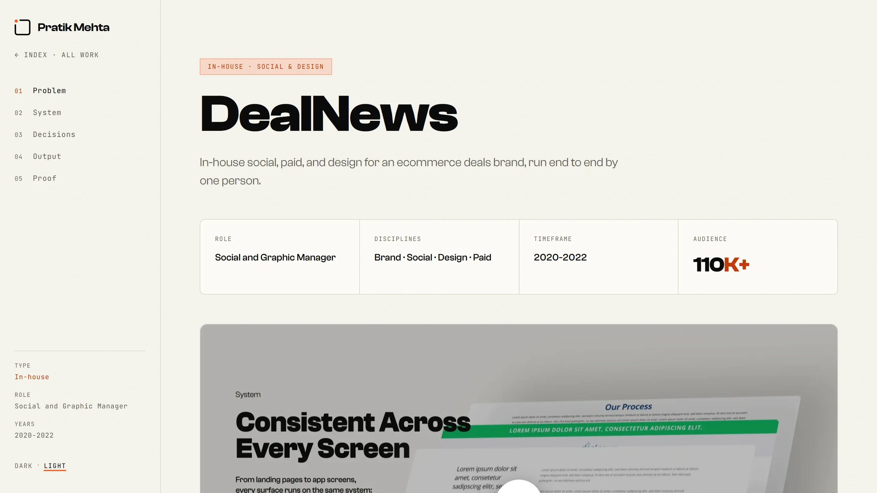 DealNews case study, light theme