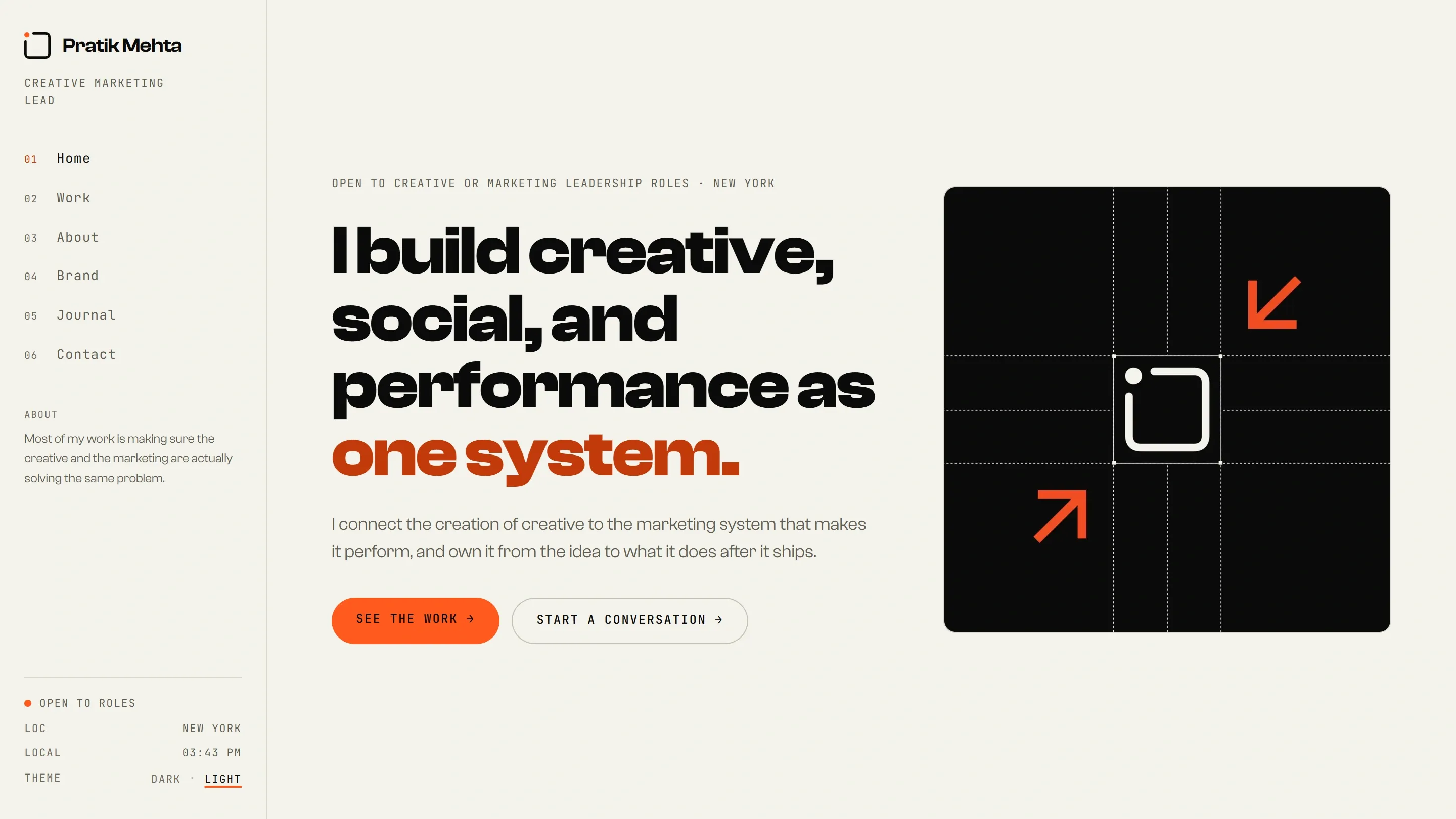 Home page, light theme