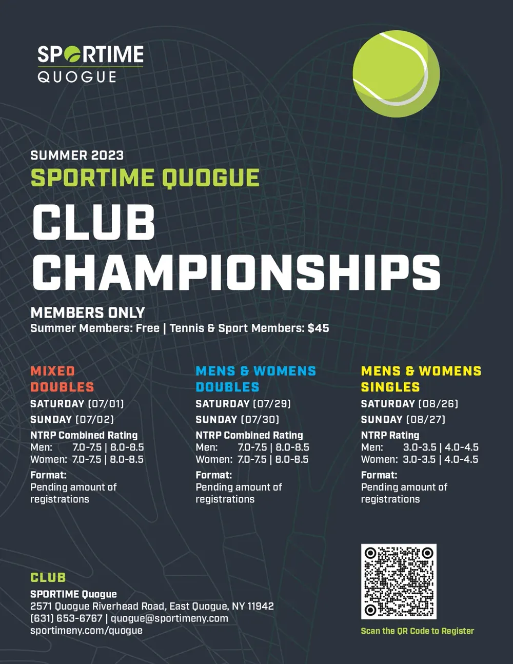SPORTIME tennis flyer