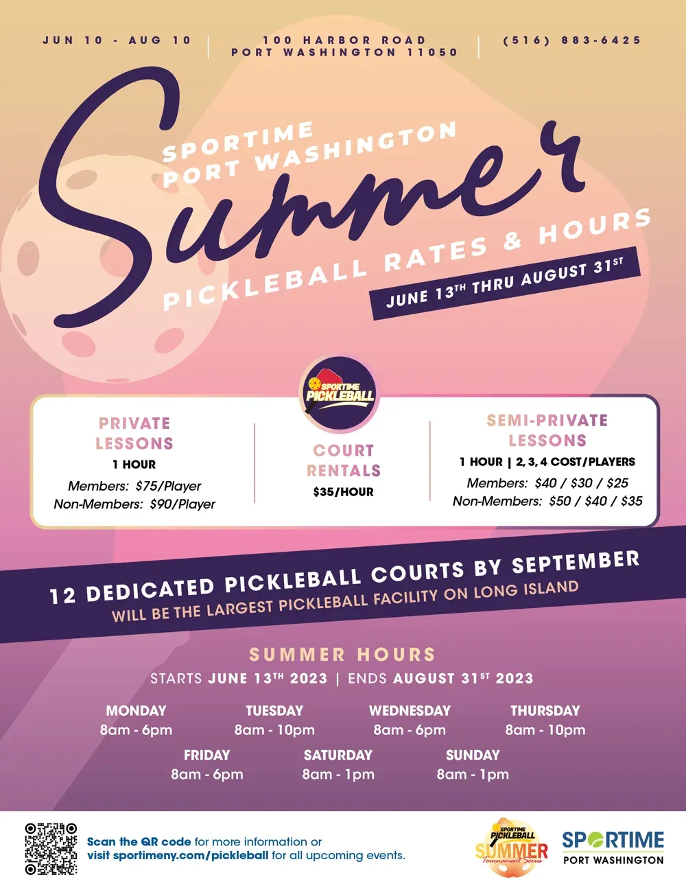 SPORTIME Pickleball flyer