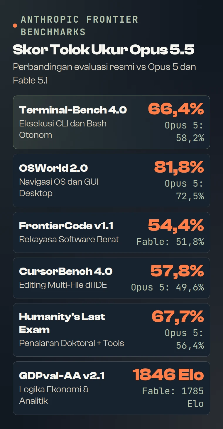 Perbandingan Skor Benchmark Resmi Anthropic untuk Claude Opus 5.5